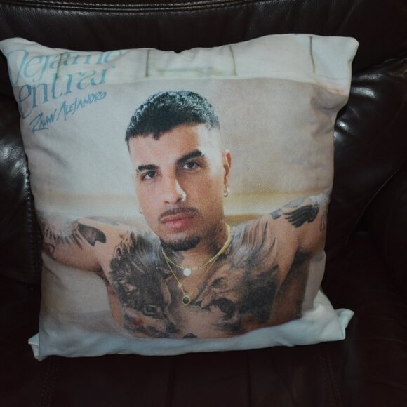 PR HOT SEXY SINGER Rauw Alejandro SHIRTLESS MAN ART 2 VIEW CANVAS PILLOW THROW - Picture 2 of 9